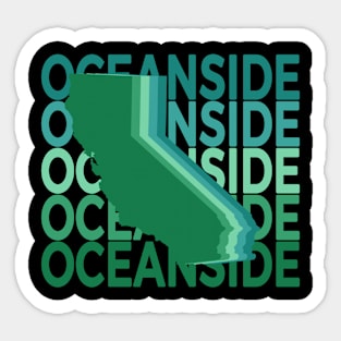 Oceanside California Green Repeat Sticker